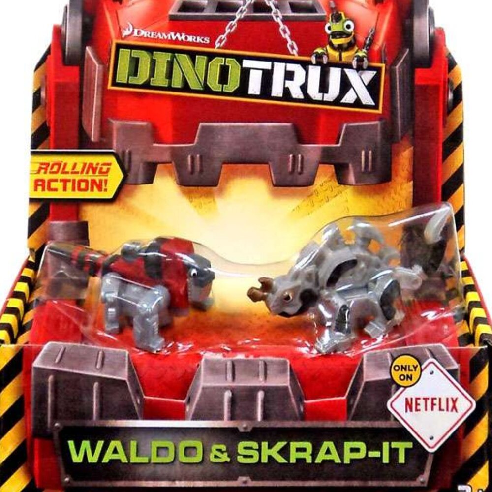 Dinotrux Diecast Mini Figures Collectibles Waldo & Scrap-It Toys 2-Pc Set SEALED